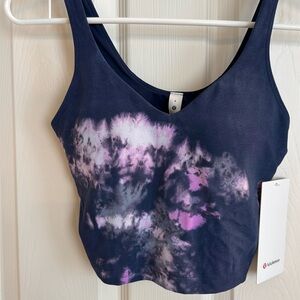 lululemon athletica Blue and Pink Fitted Crop Tank Top